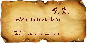 Iván Krisztián névjegykártya